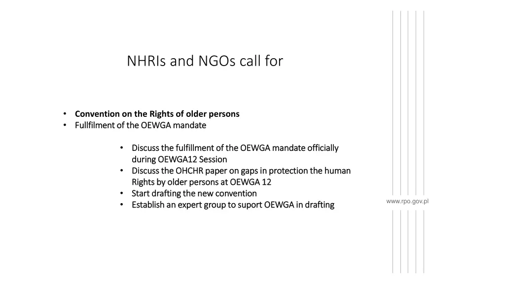 nhris and ngos call for