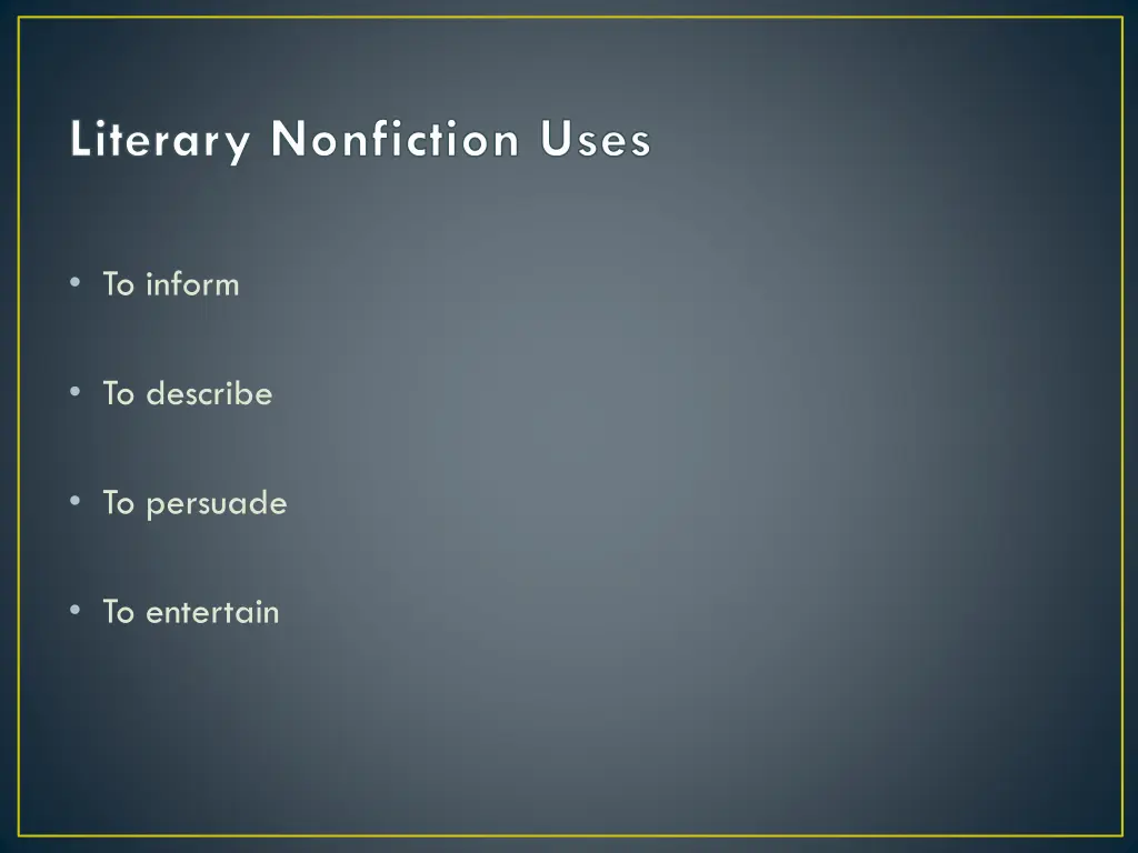 literary nonfiction uses