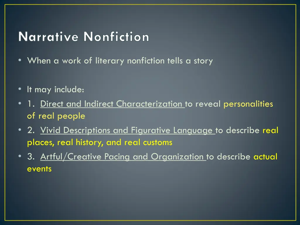 narrative nonfiction