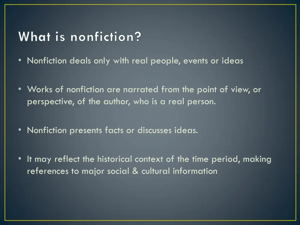 what is nonfiction