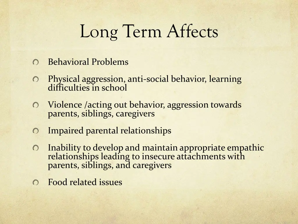 long term affects