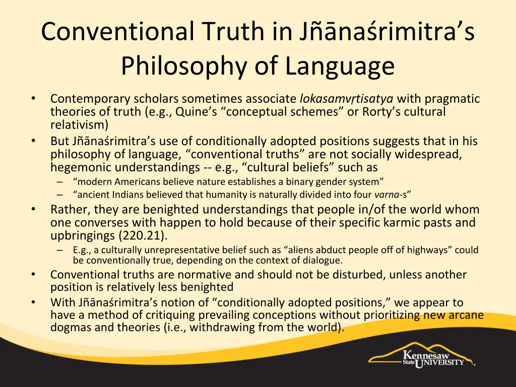 conventional truth in jn a nas rimitra
