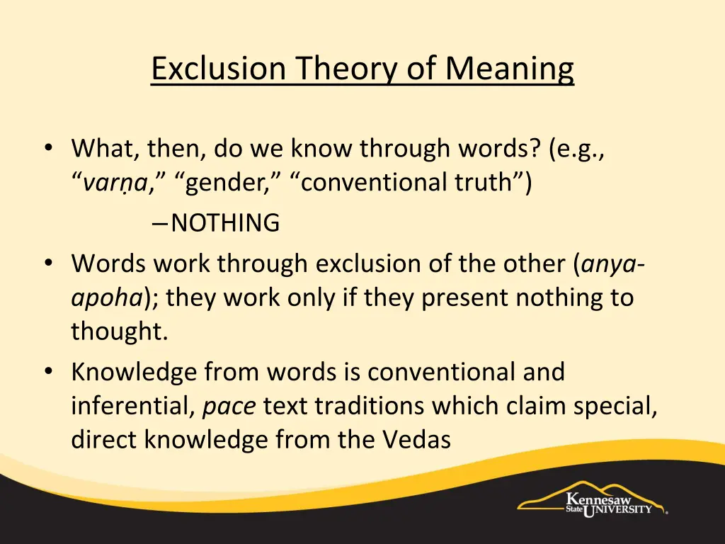 exclusion theory of meaning