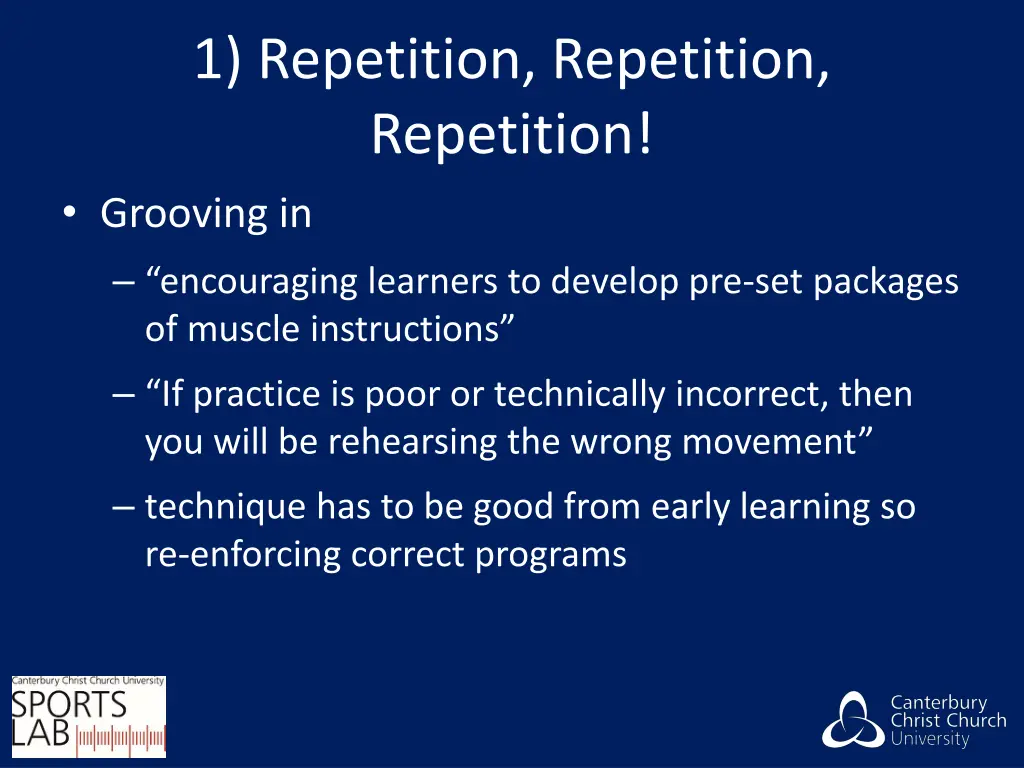 1 repetition repetition repetition grooving