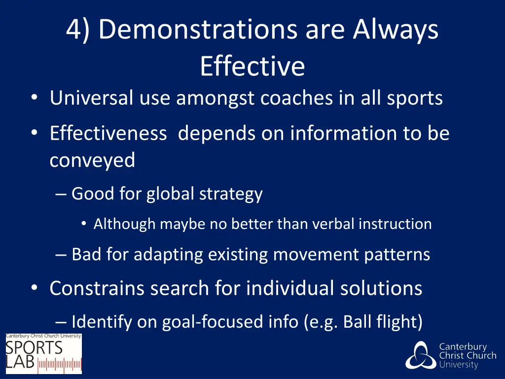 4 demonstrations are always effective universal