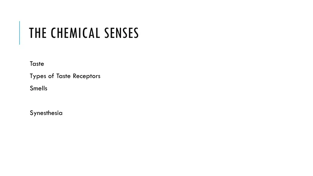 the chemical senses