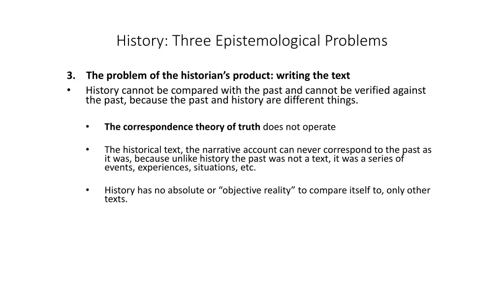 history three epistemological problems 3