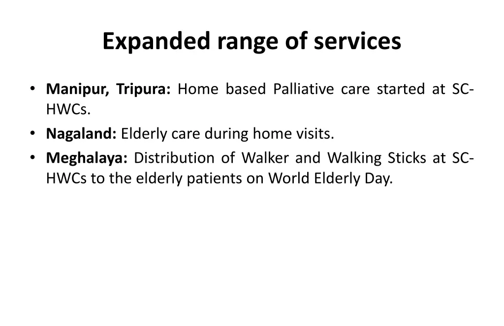 expanded range of services