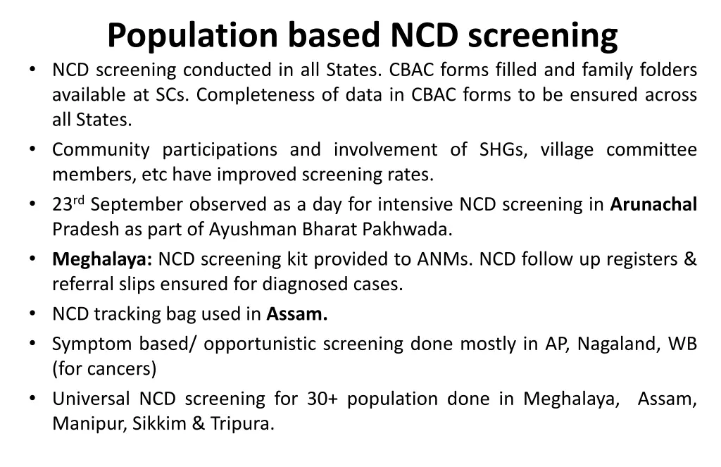 population based ncd screening ncd screening