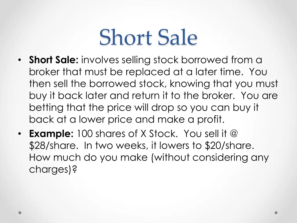short sale