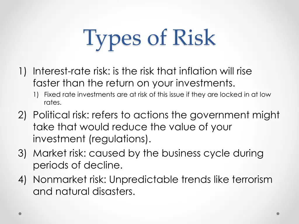 types of risk