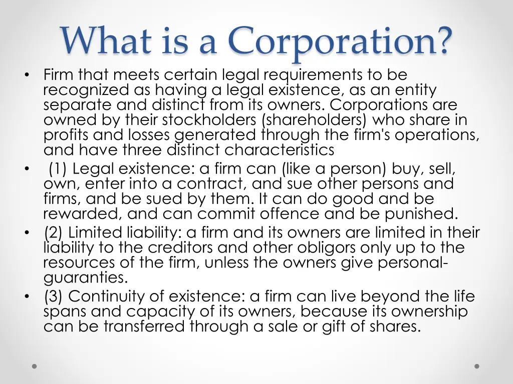 what is a corporation firm that meets certain