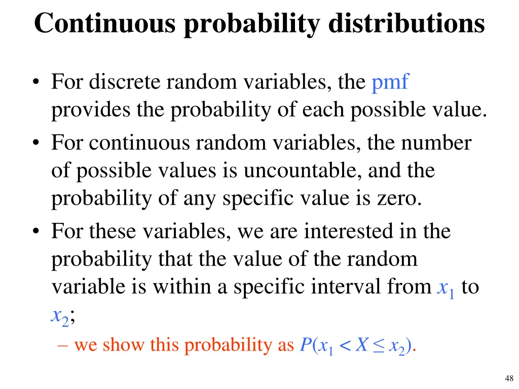 continuous probability distributions