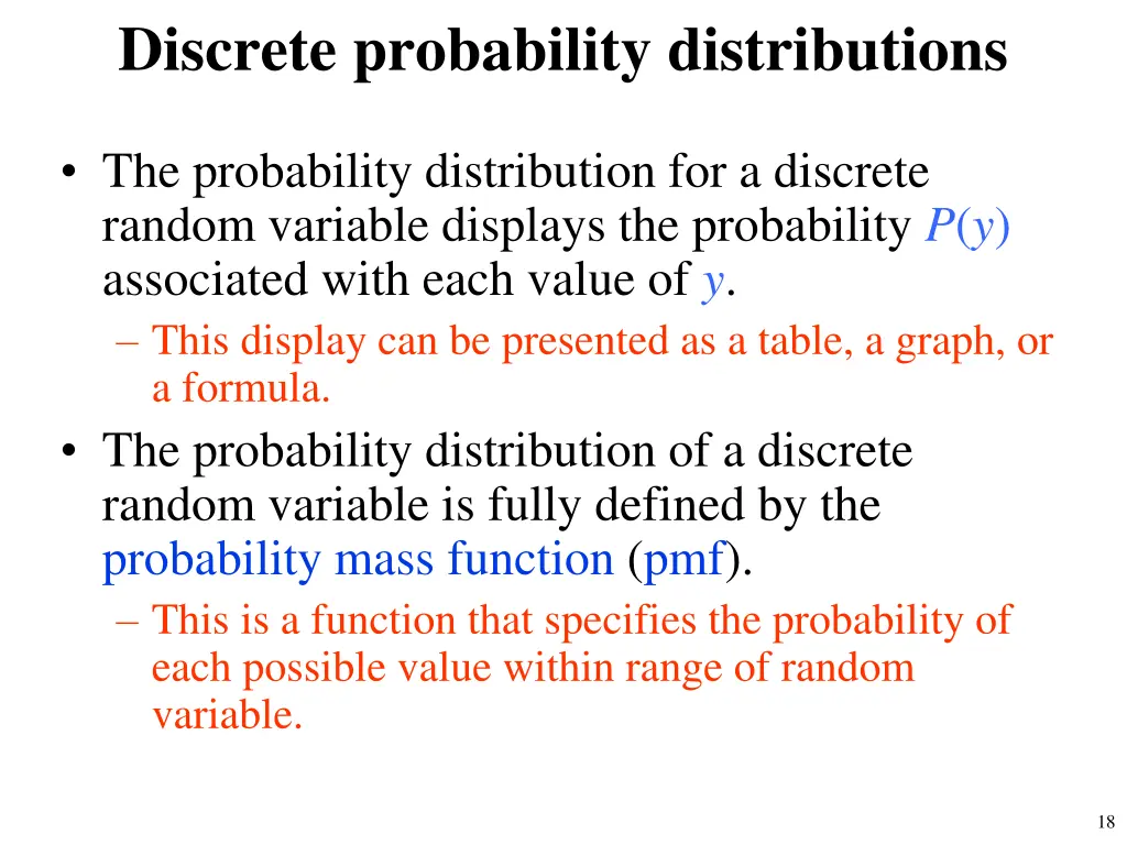 discrete probability distributions