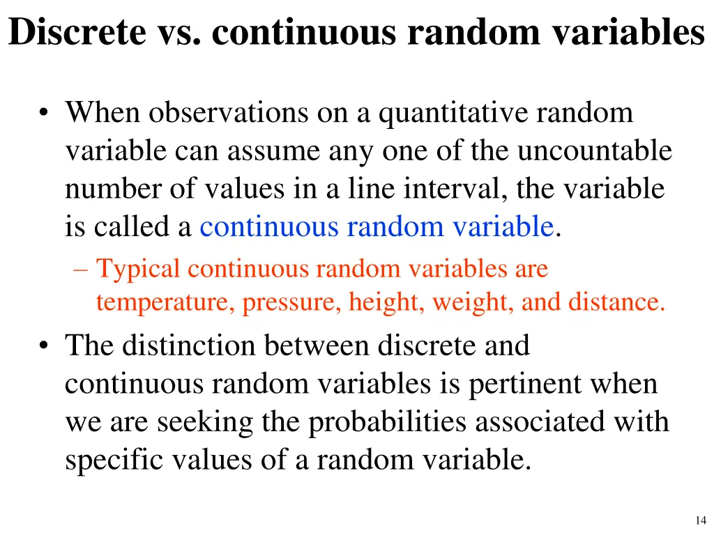 discrete vs continuous random variables 1