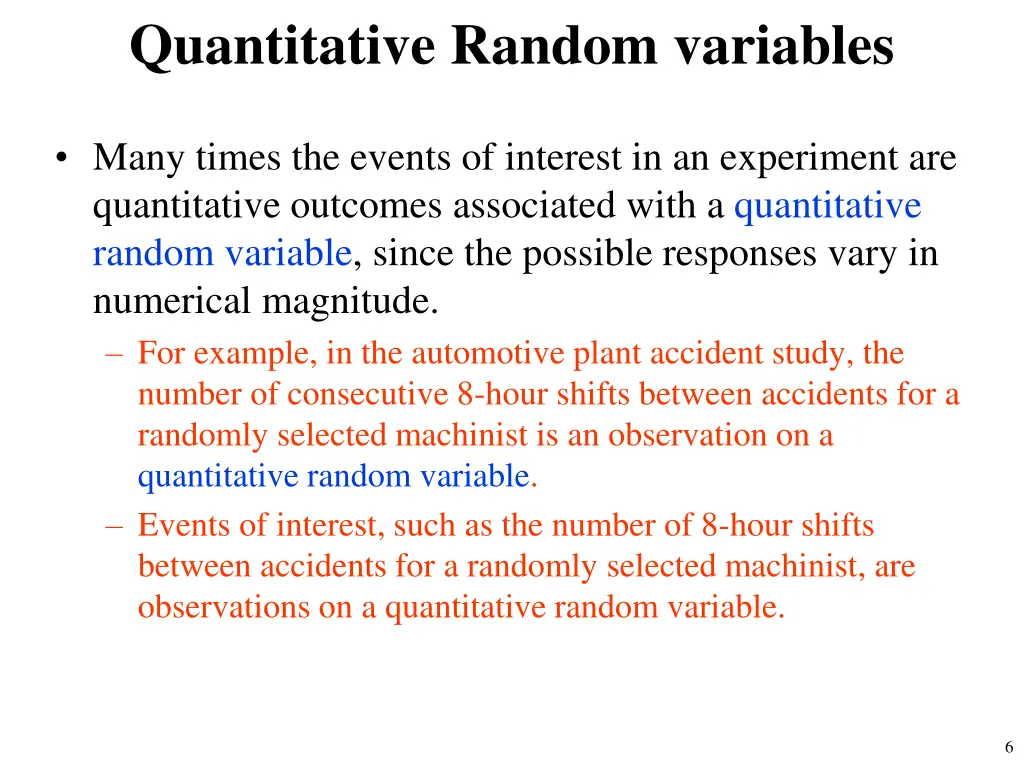 quantitative random variables