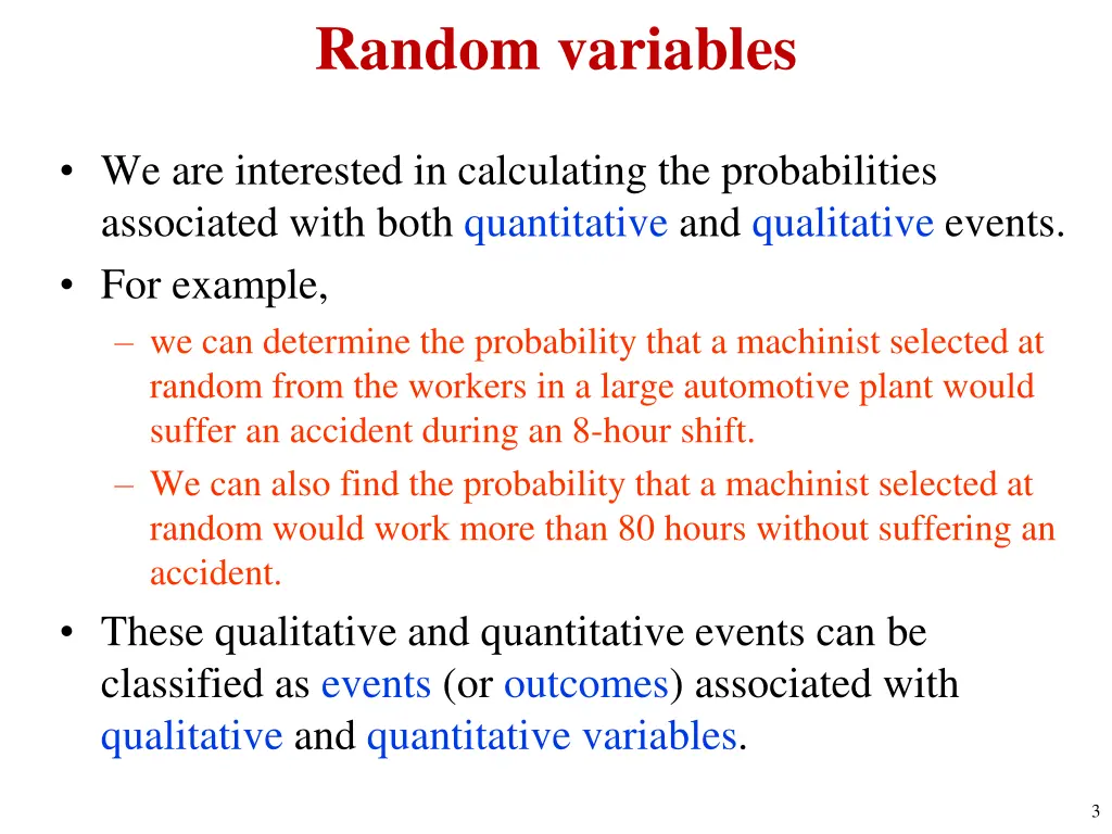 random variables