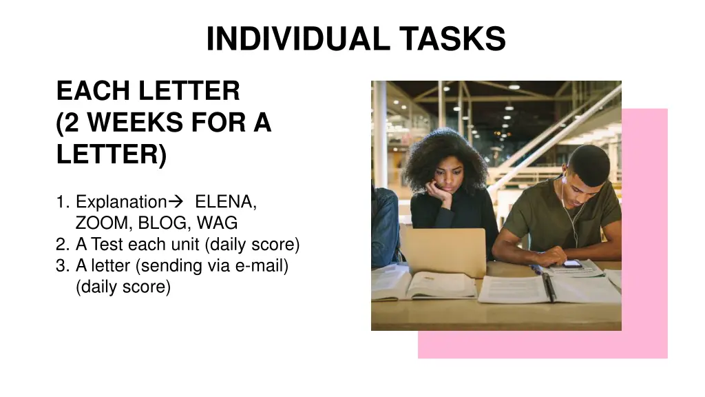 individual tasks