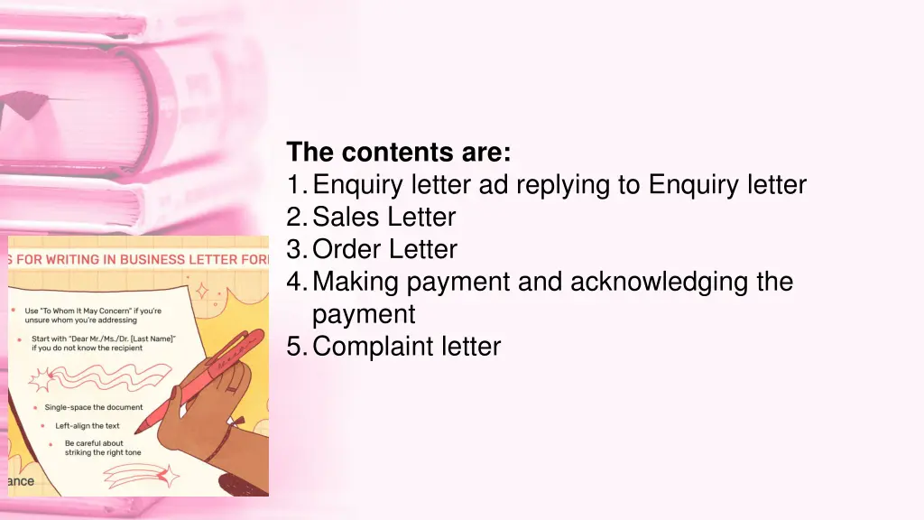 the contents are 1 enquiry letter ad replying