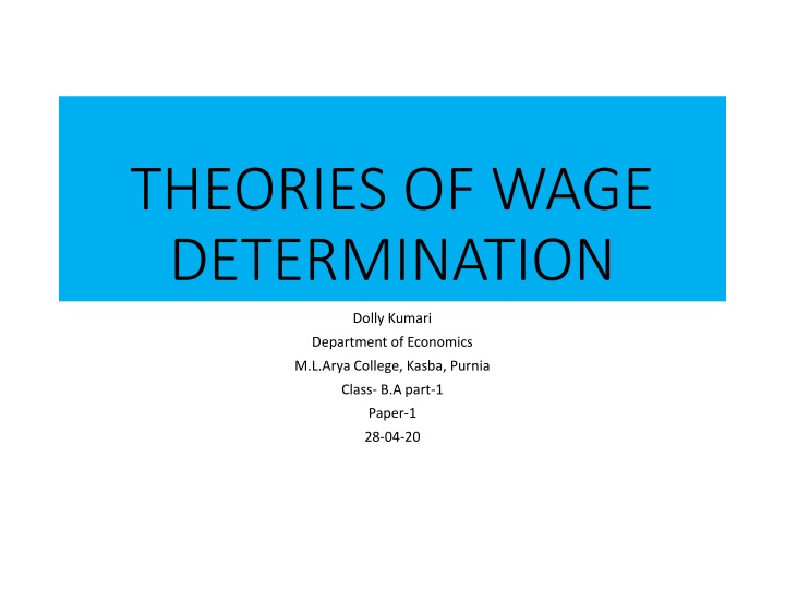 theories of wage determination