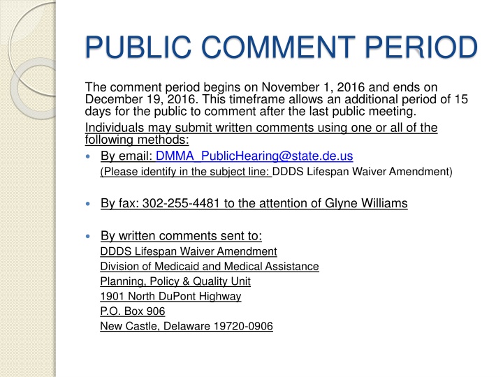 public comment period