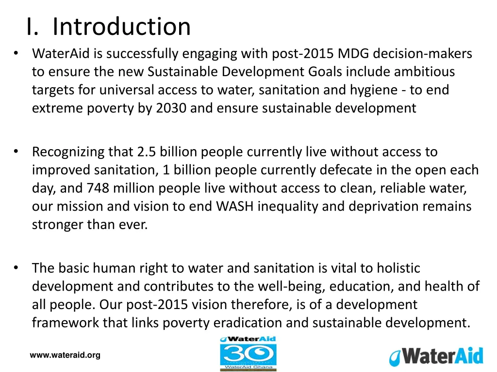 i introduction wateraid is successfully engaging