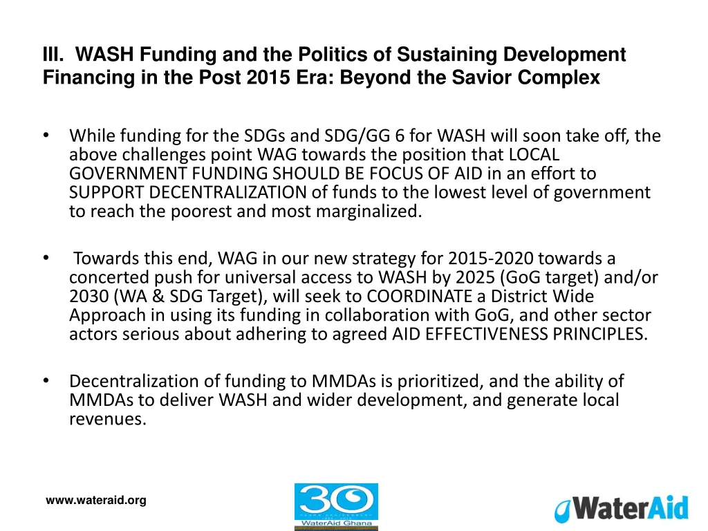 iii wash funding and the politics of sustaining 3