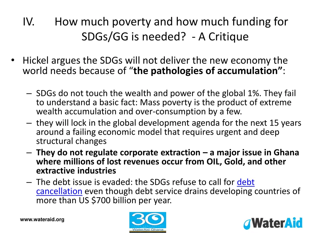 iv how much poverty and how much funding for sdgs 1