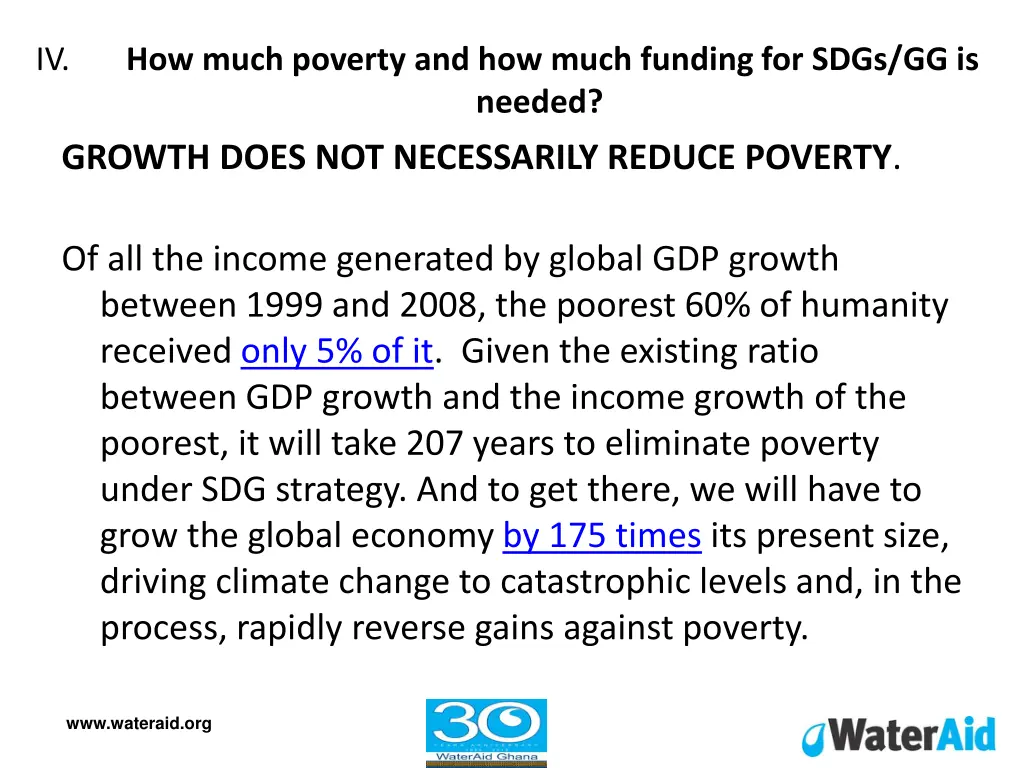 iv how much poverty and how much funding for sdgs 2