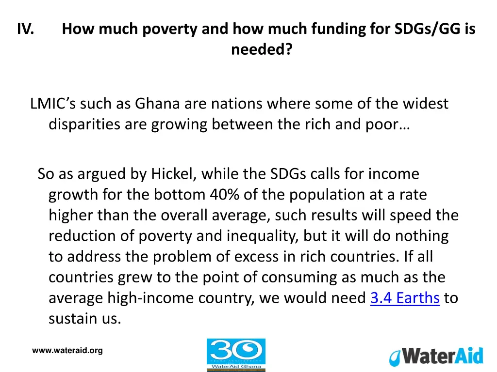 iv how much poverty and how much funding for sdgs 3