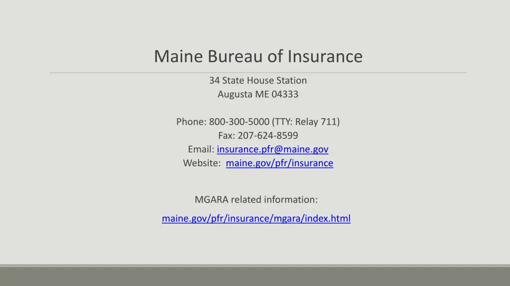 maine bureau of insurance