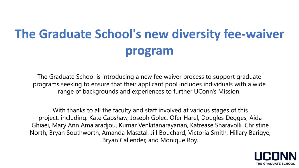 the graduate school s new diversity fee waiver