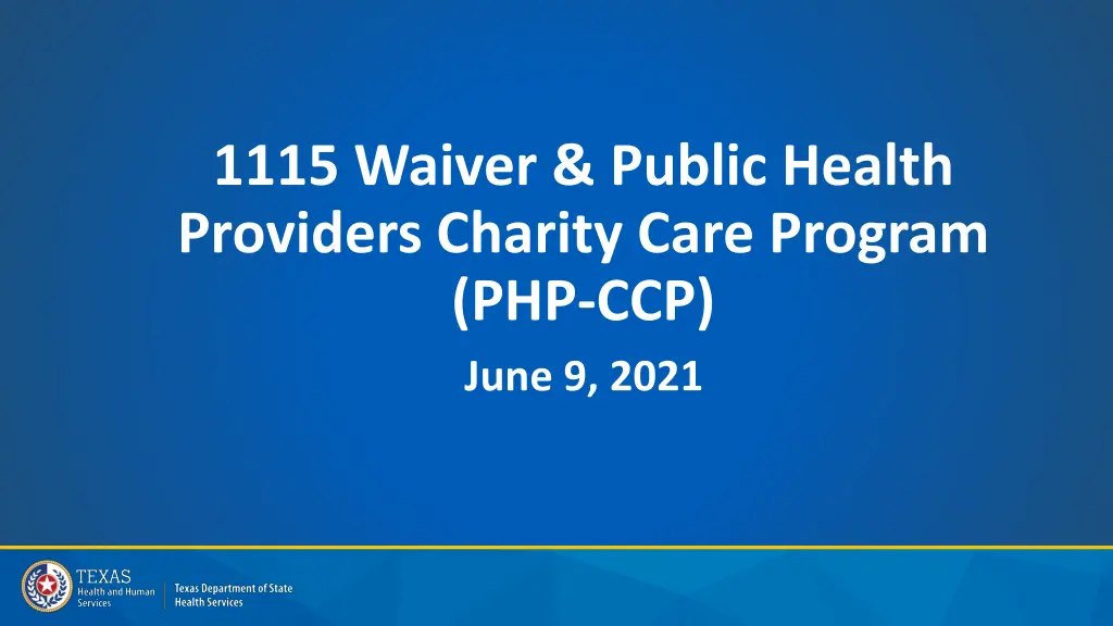 1115 waiver public health providers charity care