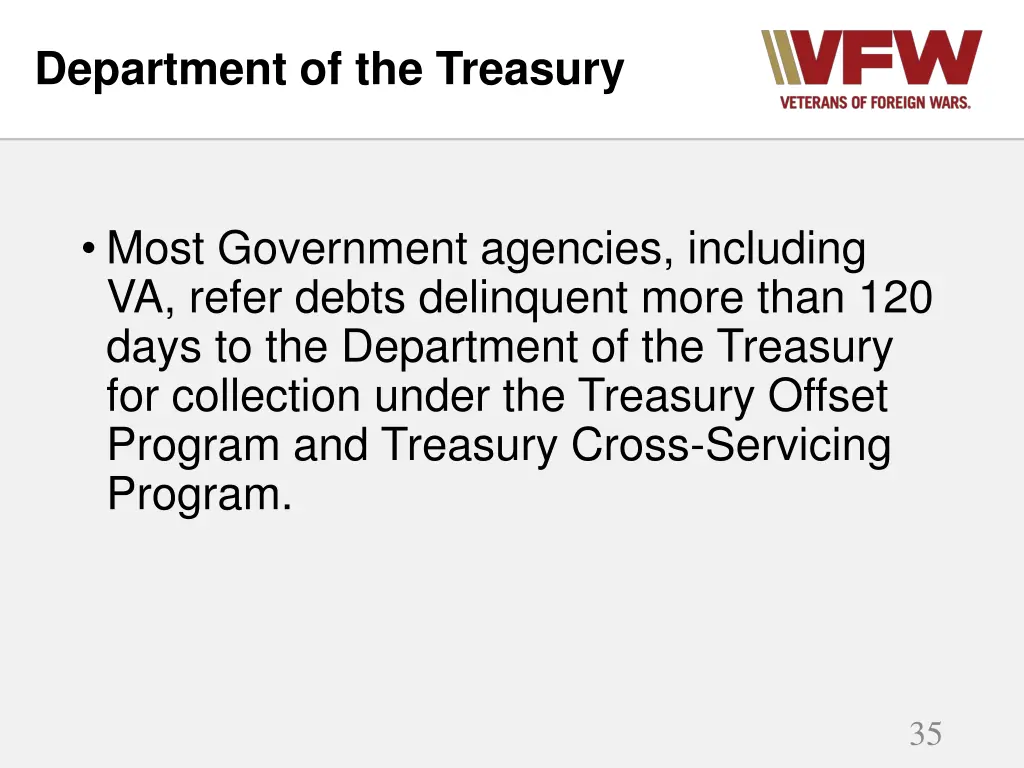 department of the treasury