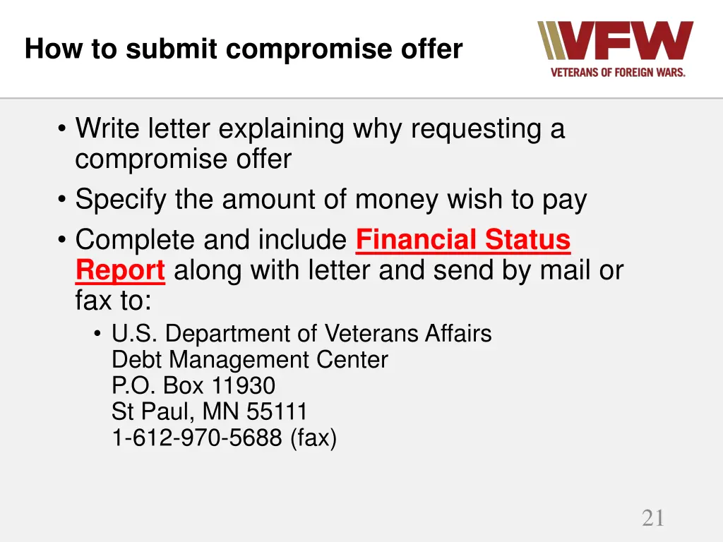 how to submit compromise offer