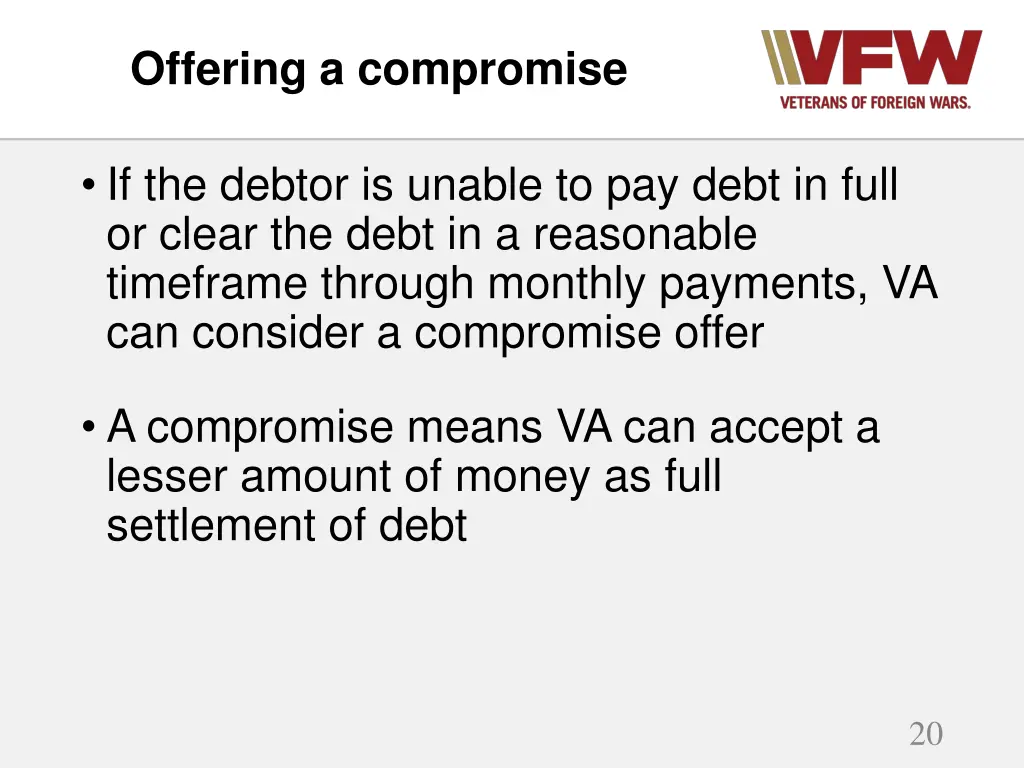 offering a compromise