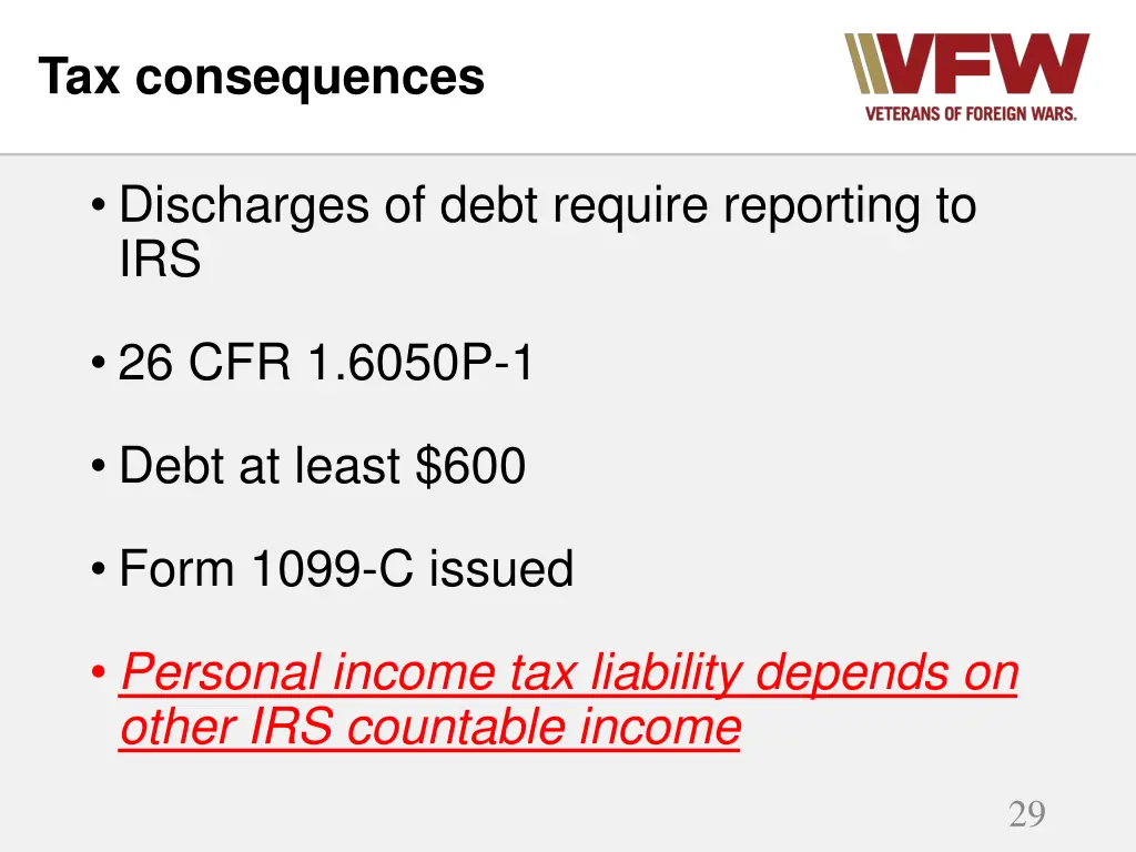 tax consequences