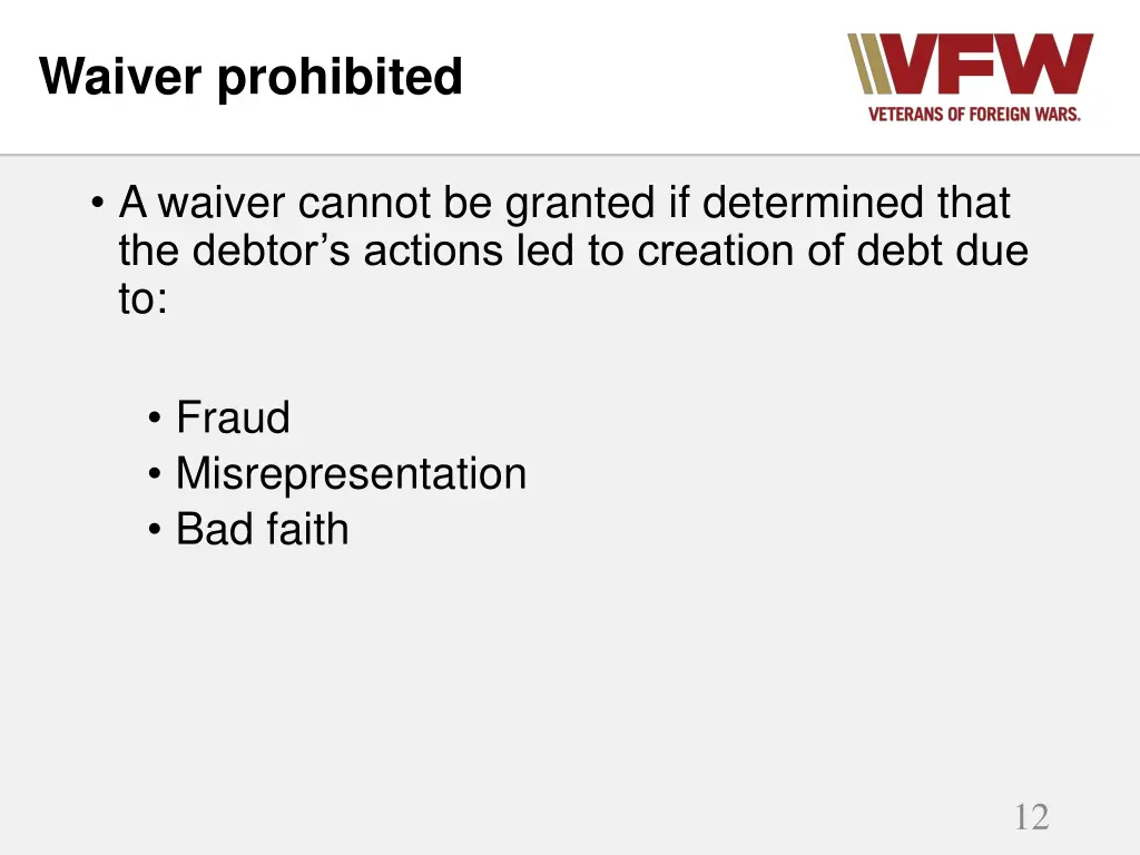 waiver prohibited