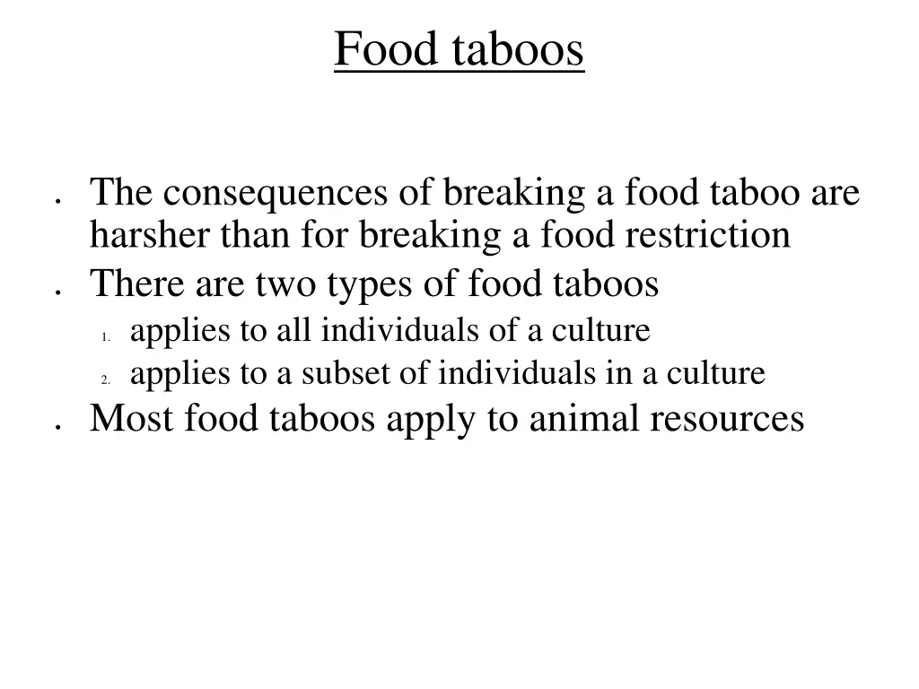 food taboos
