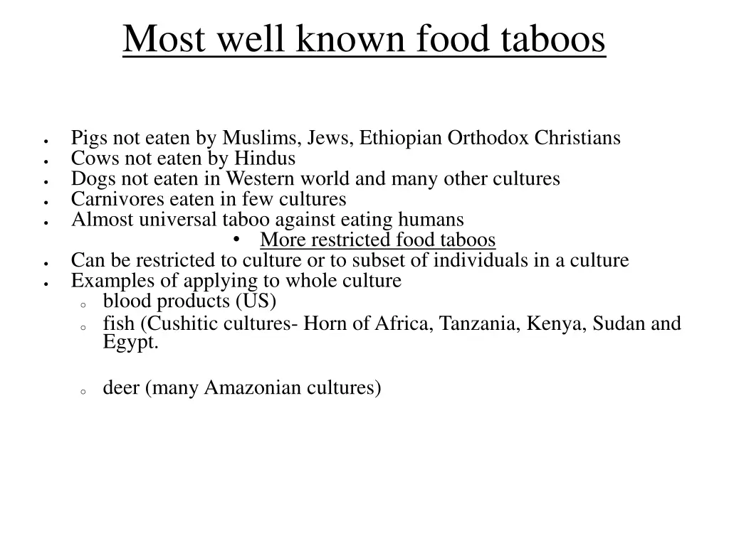 most well known food taboos