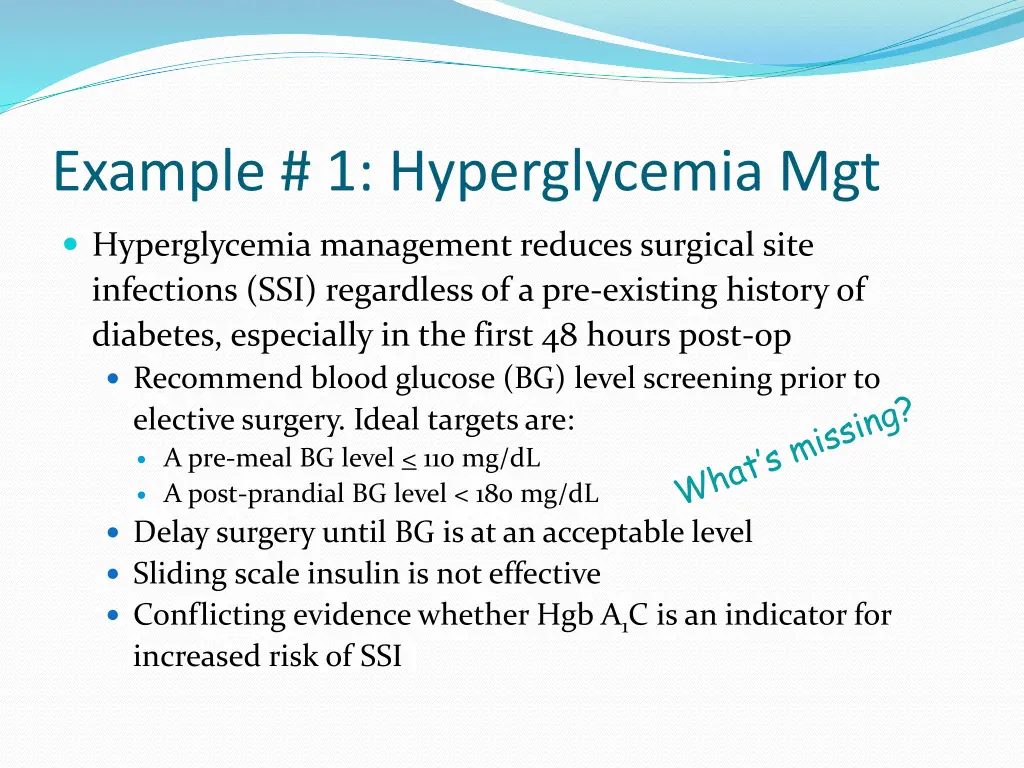 example 1 hyperglycemia mgt