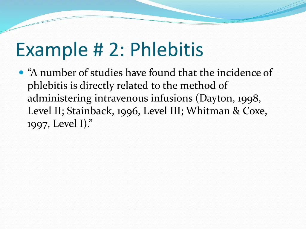 example 2 phlebitis