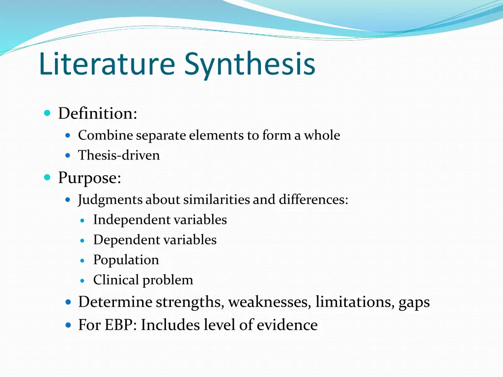 literature synthesis