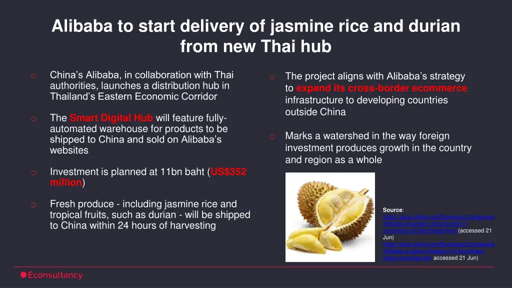 alibaba to start delivery of jasmine rice