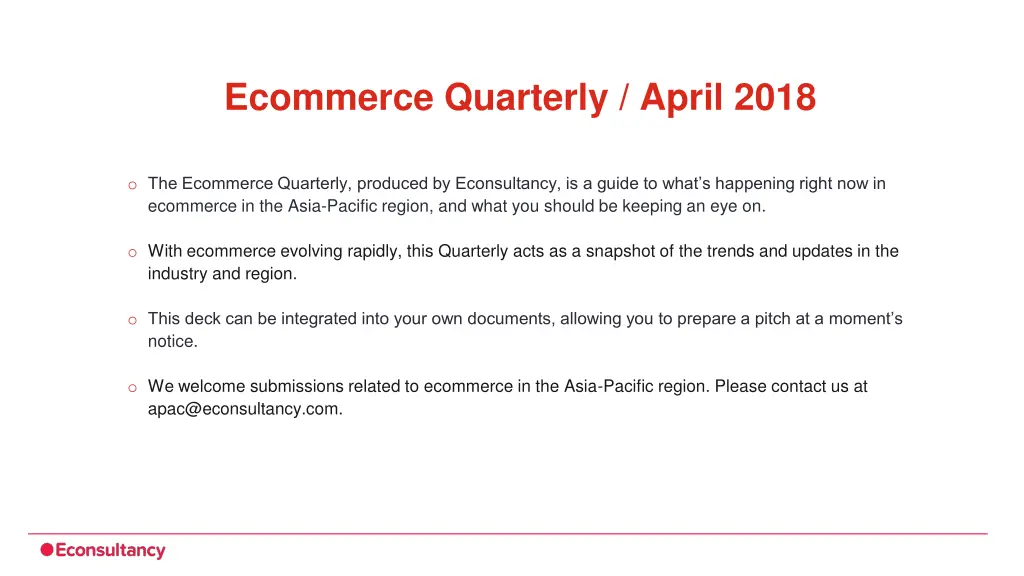 ecommerce quarterly april 2018