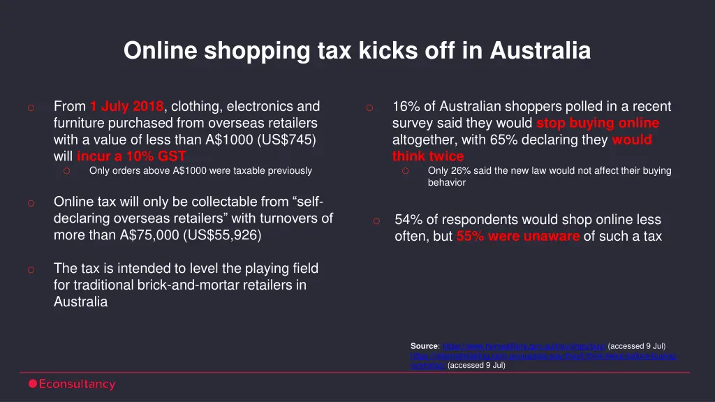 online shopping tax kicks off in australia