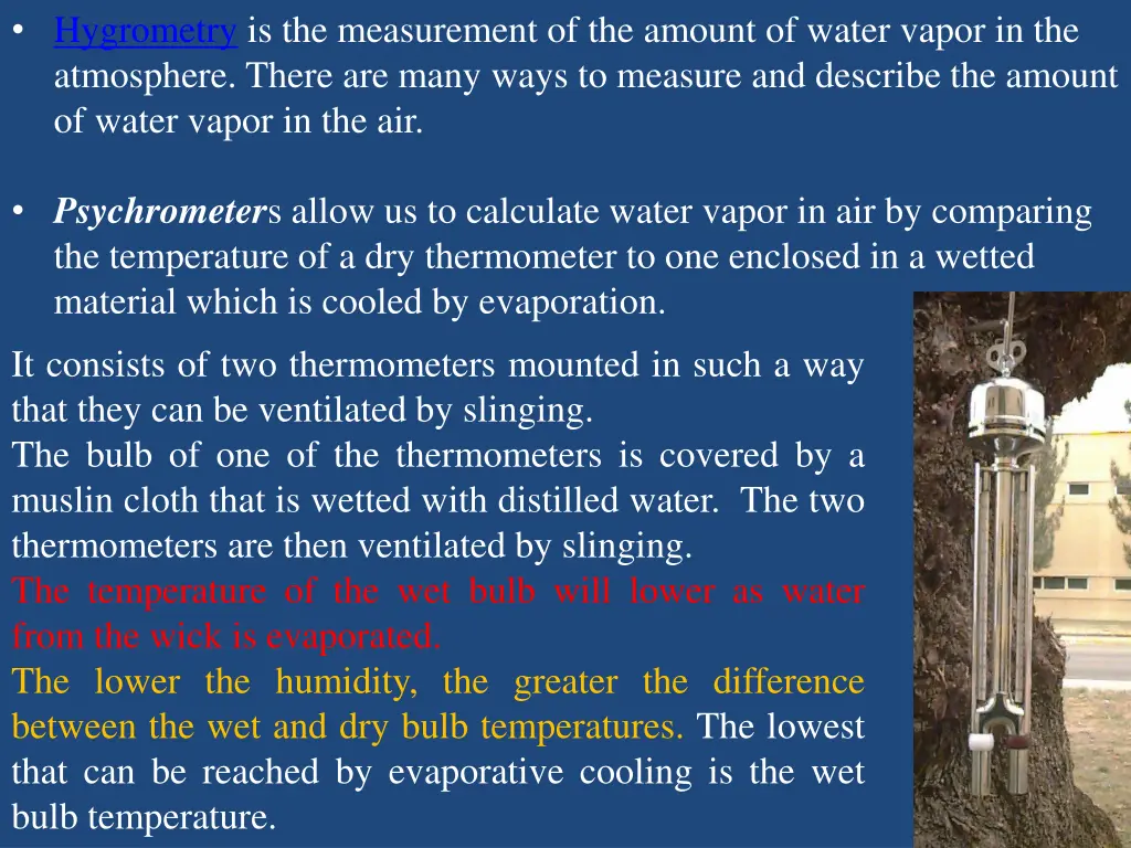 hygrometry is the measurement of the amount
