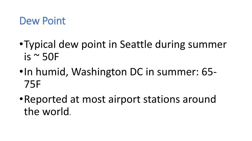 dew point dew point