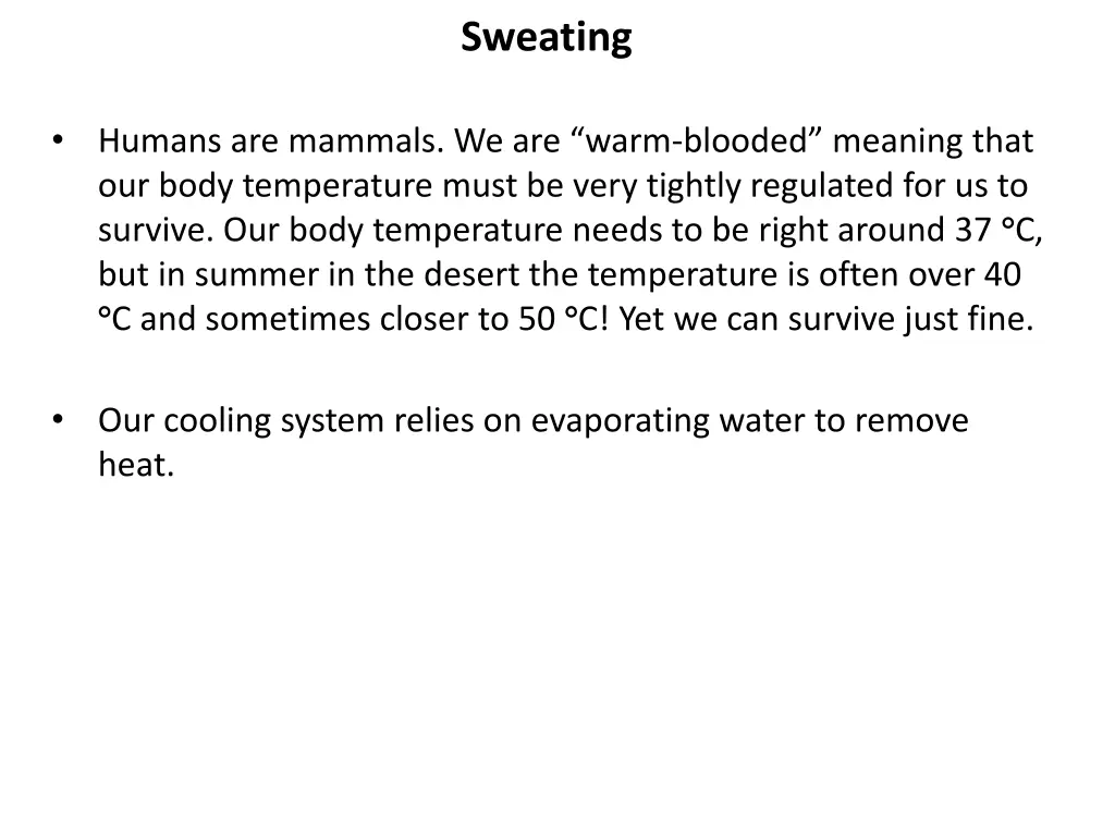 sweating
