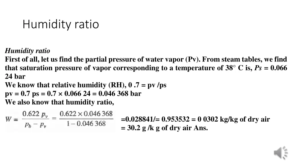 humidity ratio
